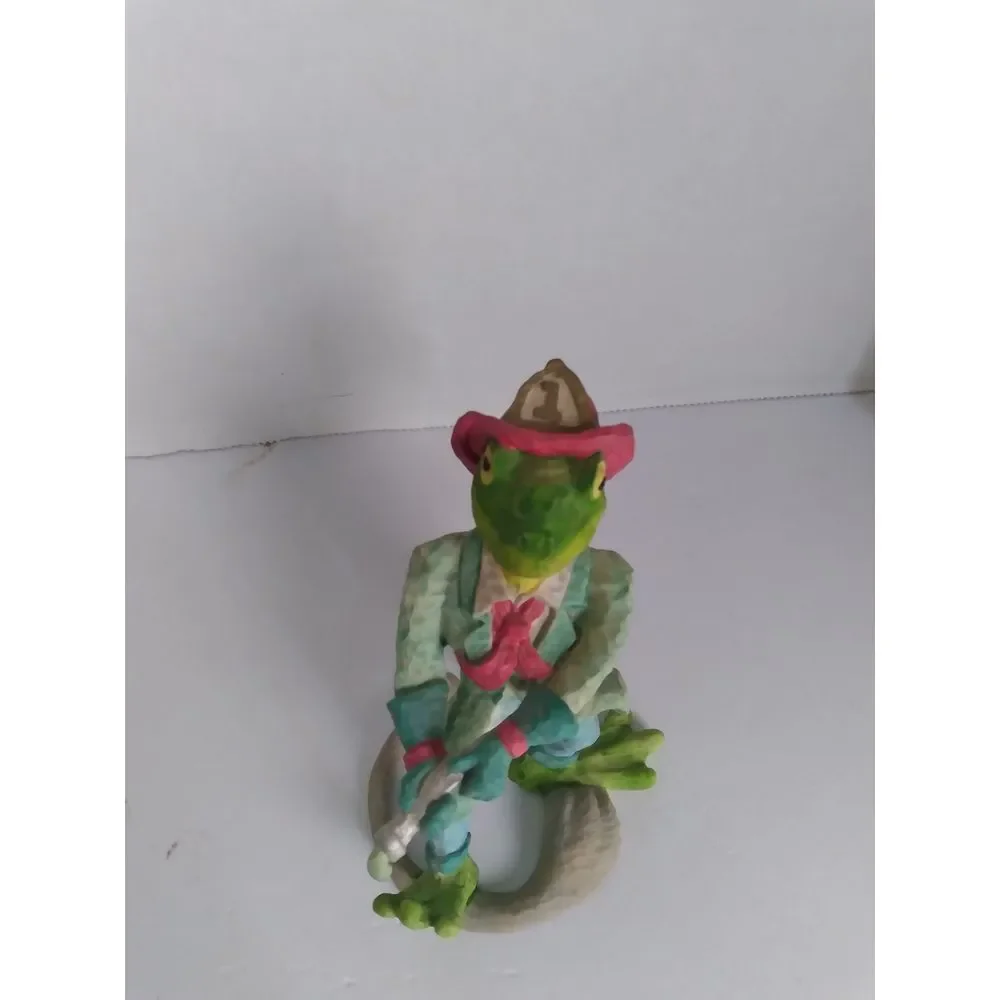 Vintage Cowboy Frog Figurine Western Decor‎ Collectible Miniature Statue